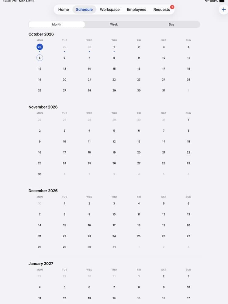 LineOps ShiftRotation schedule on iPhone